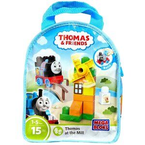 THOMAS TRAIN & FRIENDS MEGA BLOKS Thomas at the Mill 15-PC PLAYSET Carry Bag NEW